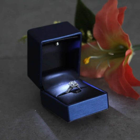 Kind Picks™ LED Jewelry Box for Engagement & Wedding Rings Festive Birthday Gift (Box Only)