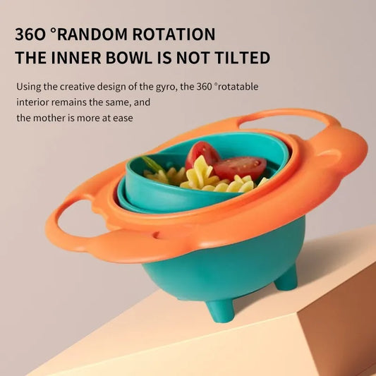 Kind Picks™ Gyro 360° Balance Bowl Spill-Proof Feeding Dish & Fun Training Toy for Kids